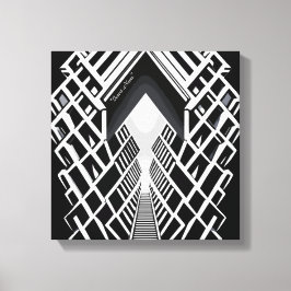 Monochromatische Treppe: Obelisk der Kontraste Leinwanddruck
