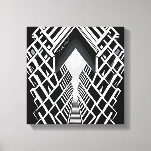 Monochromatische Treppe: Obelisk der Kontraste Leinwanddruck (Vorderseite)
