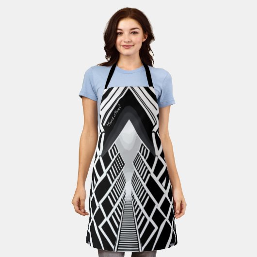 Monochromatische Treppe: Obelisk der Kontraste Schürze (Getragen)