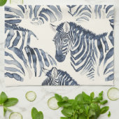 Monochromatische Wasserfarbe Zebras Geschirrtuch (Gefaltet)