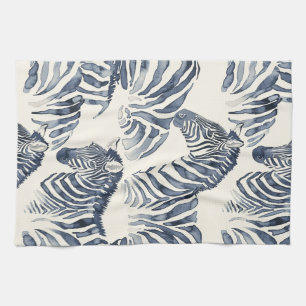 Monochromatische Wasserfarbe Zebras Geschirrtuch