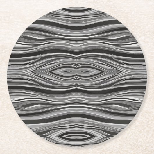 Monochromatische Waves Runder Pappuntersetzer (Vorderseite)