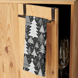 Monochromatische Weihnachten Geschirrtuch