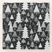 Monochromatische Weihnachten Glasuntersetzer (Vorderseite)