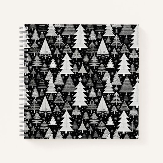 Monochromatische Weihnachten Notizblock (Vorderseite)