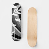 Monochromatische weiße Pflanze Skateboard (Vorderseite)