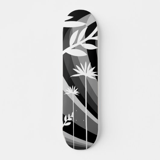 Monochromatische weiße Pflanze Skateboard (Vorne)