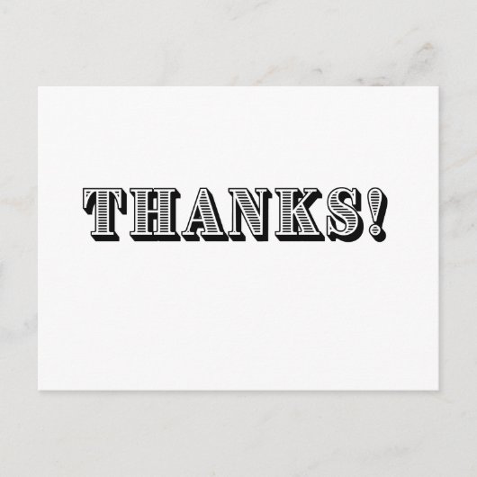 Monochromatischer Dank Postkarte (Vorderseite)