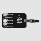 Monochromatischer Gitarrist der akustischen Monogr Gepäckanhänger (Vorderseite (Horizontal))