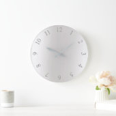 Monochromatischer Glitzer Gray Silver US UK Nummer Große Wanduhr (Zuhause)