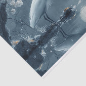 Monochromatischer Kranich im Mondlicht Seidenpapier (Ausschnitt)