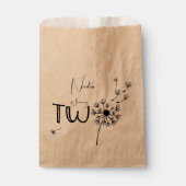 Monochromatischer Löwenzahn zum zweiten Geburtstag Geschenktütchen (Vorderseite)