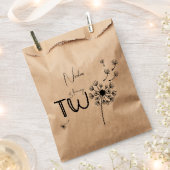 Monochromatischer Löwenzahn zum zweiten Geburtstag Geschenktütchen (Ausgeschnitten)