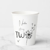 Monochromatischer Löwenzahn zum zweiten Geburtstag Pappbecher (Rückseite)