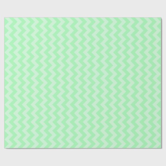 Monochromatischer Minze Green Zigzag Geschenkpapier (Flach)