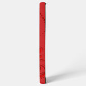 Monochromatischer Roter Swirl Monogramm Samsung Galaxy Hülle (Linke Seite)