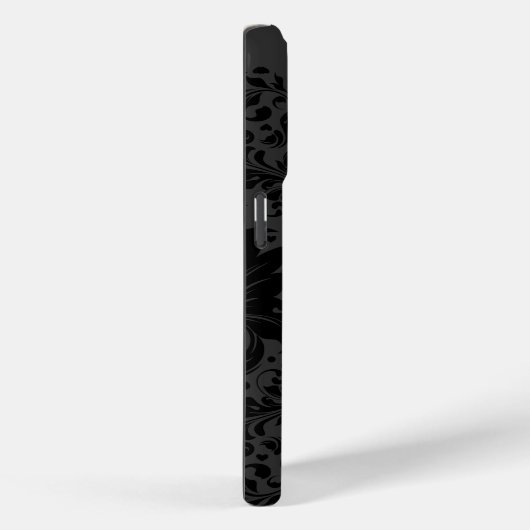 Monochromatischer schwarzer Swirl Mandala-Monogram Case-Mate iPhone Hülle (Rückseite / Rechts)