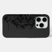 Monochromatischer schwarzer Swirl Mandala-Monogram Case-Mate iPhone Hülle (Rückseite (Horizontal))