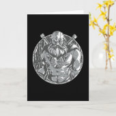 Monochromatischer Viking Warrior Karte (Gelbe Blume)