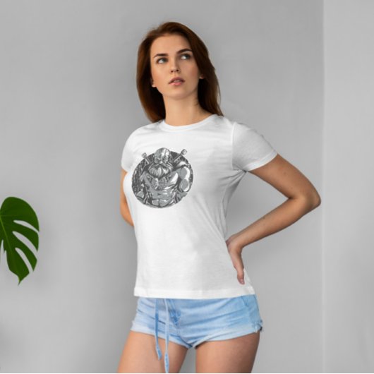 Monochromatischer Viking Warrior T-Shirt