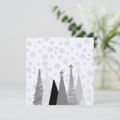 Monochromatischer Winter White Christmas Karte (Stehend Vorderseite)