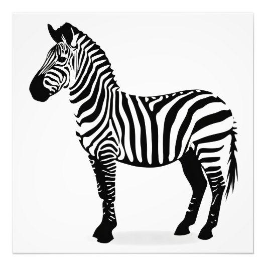 Monochromatischer Zebra-Minimalismus Fotodruck (Vorne)