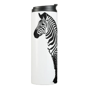 Monochromatischer Zebra-Minimalismus Thermosbecher