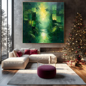 Monochromatisches Abstraktes Dschungel Landschaft Leinwanddruck