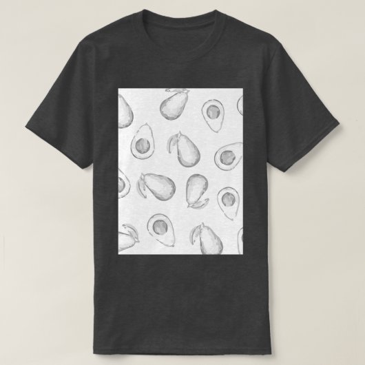 Monochromatisches Avocadomuster T-Shirt (Design vorne)