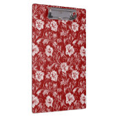 Monochromatisches Barockblumenmuster, weiß auf rot Klemmbrett (Rechts)