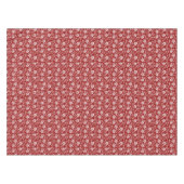 Monochromatisches Barockblumenmuster, weiß auf rot Tischdecke (Vorderseite (Horizontal))