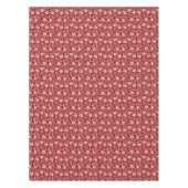 Monochromatisches Barockblumenmuster, weiß auf rot Tischdecke (Vorderseite)