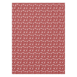 Monochromatisches Barockblumenmuster, weiß auf rot Tischdecke