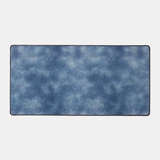 Monochromatisches blaues Wasserfarbmuster Schreibtischunterlage (Vorderseite)