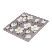 Monochromatisches Crocus Kontur Muster Fliese (Seite)