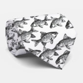 Monochromatisches Fischmuster Krawatte (Gerollt)
