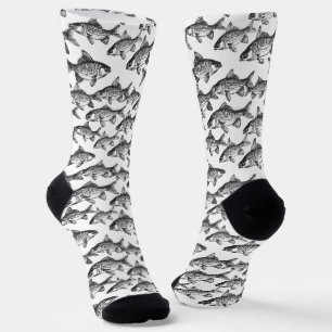 Monochromatisches Fischmuster Socken