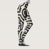 monochromatisches geometrisches Labyrinth Leggings (Rechts)