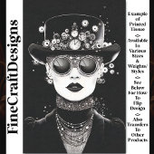 Monochromatisches Glam Steampunk Frau AC6 Decoupag Seidenpapier