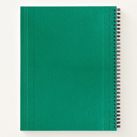 Monochromatisches grünes Leder Notizblock (Rückseite)