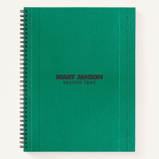 Monochromatisches grünes Leder Notizblock (Vorderseite)