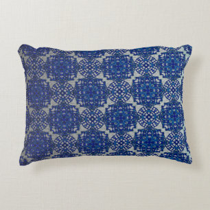 Monochromatisches Imitat Blau Grau Design Dekokissen