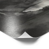 Monochromatisches Landschaftsbild Tintenzeichnung Fotodruck (Ecke)