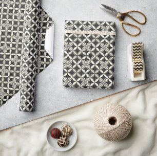 Monochromatisches Petalgeometrie-Muster Geschenkpapier