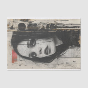 Monochromatisches Portrait im Grunge-Stil Seidenpapier