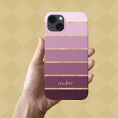 Monochromatisches Rosa mit Gold-Personalisierung-F Case-Mate iPhone Hülle