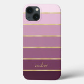 Monochromatisches Rosa mit Gold-Personalisierung-F Case-Mate iPhone Hülle (Rückseite)