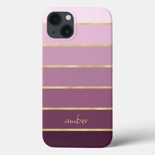 Monochromatisches Rosa mit Gold-Personalisierung-F Case-Mate iPhone Hülle (Rückseite)