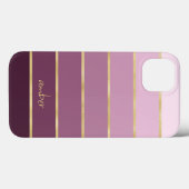 Monochromatisches Rosa mit Gold-Personalisierung-F Case-Mate iPhone Hülle (Rückseite (Horizontal))