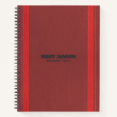 Monochromatisches Rotes Leder Notizblock (Vorderseite)